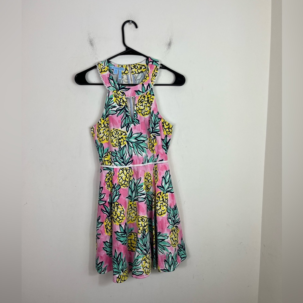 Draper‎ James Pineapple Halter Dress Sz 2 - Picture 4 of 15